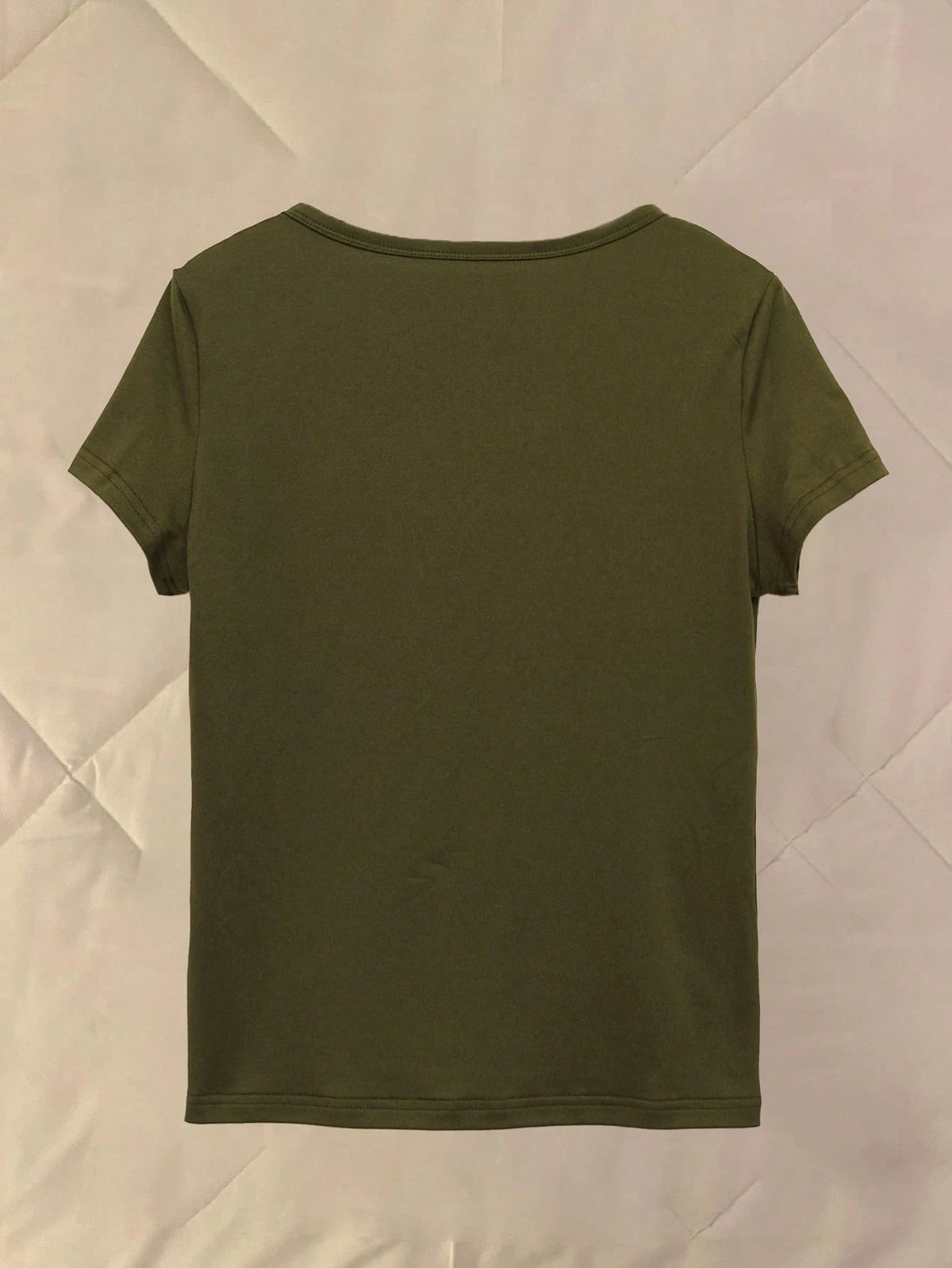 Women's Casual Fashion Solid Color Printed Short Sleeve T-Shirt Summer