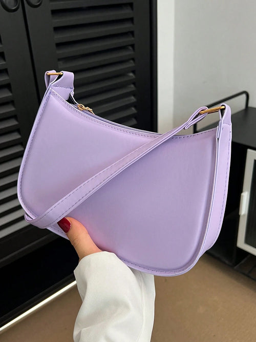 Women's Chic Minimalist Style Shoulder Bag, Purple