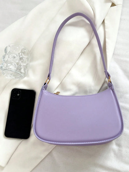 Women's Chic Minimalist Style Shoulder Bag, Purple