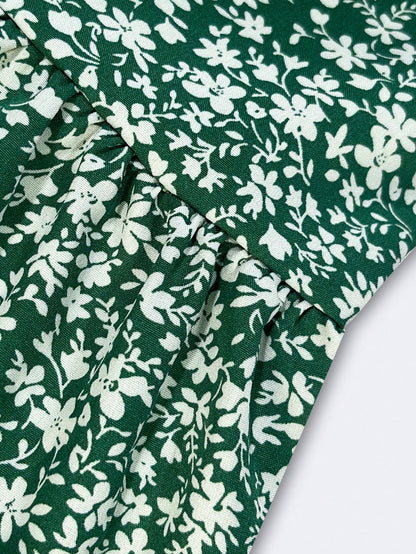 Women's Ditsy Floral Layered Ruffle Elastic Waist Vacation Skirt Spring