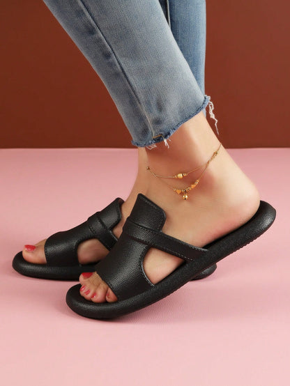 Women's Fashionable, Wear-Resistant And Soft Plastic Summer Slippers,Beach Outfits