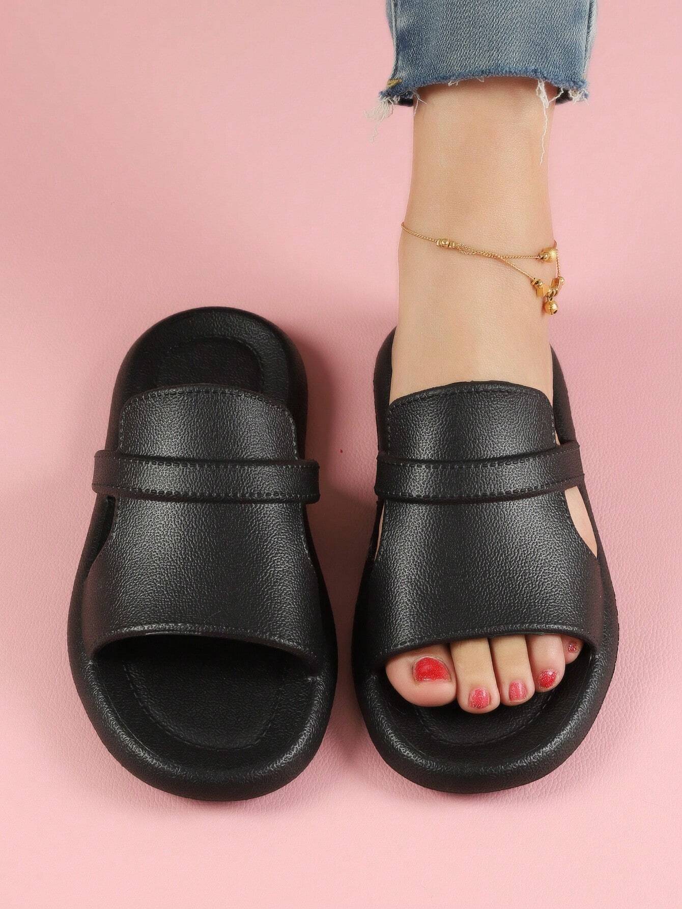 Women's Fashionable, Wear-Resistant And Soft Plastic Summer Slippers,Beach Outfits