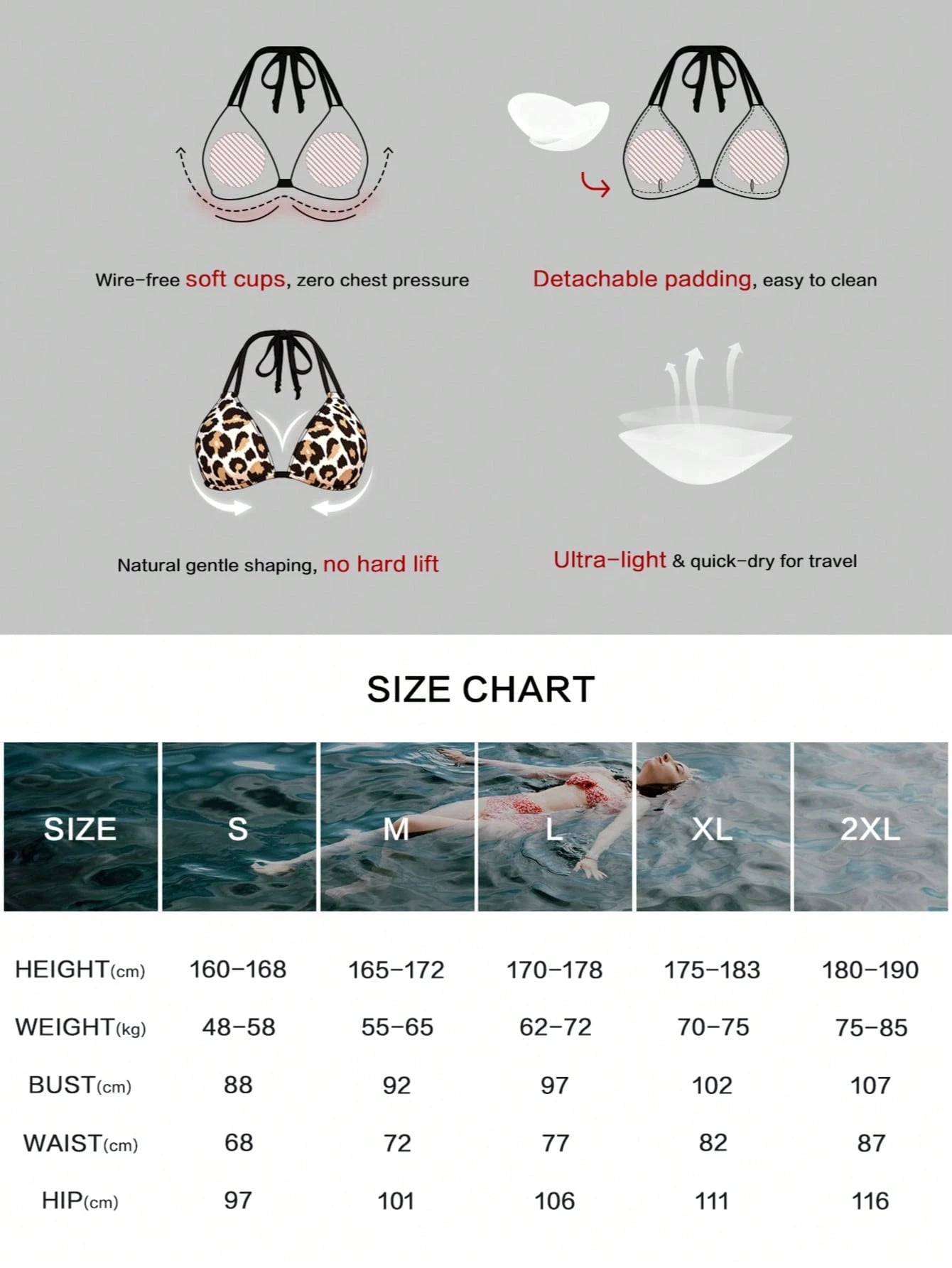 Women's Halter Neck Gradient Animal Print Bikini Set, Sexy Two Pieces Swimwear With Side Tie Bottoms, New Holiday Style Vacation Beach Summer