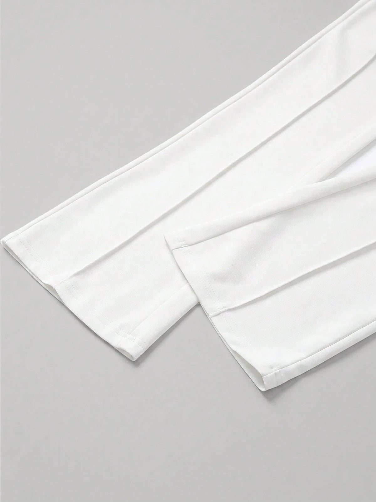 Women's High Waist Black Flare Pants, Front Seam Detail, Button Closure, Stretch Fabric, Please Wear Nude Underwear White