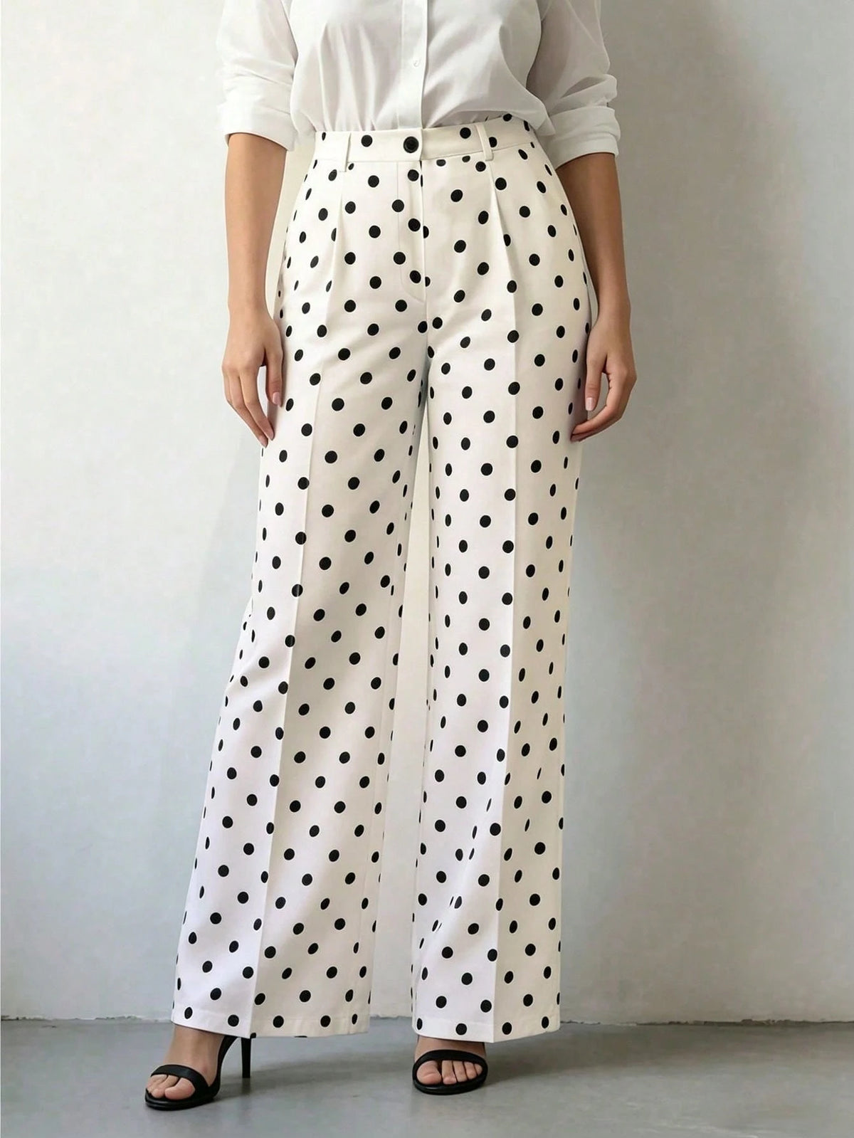 Women's High-Waisted Pleated Loose Fit Trousers, Suitable For Work And Casual Wear, Spring/Summer Fall
