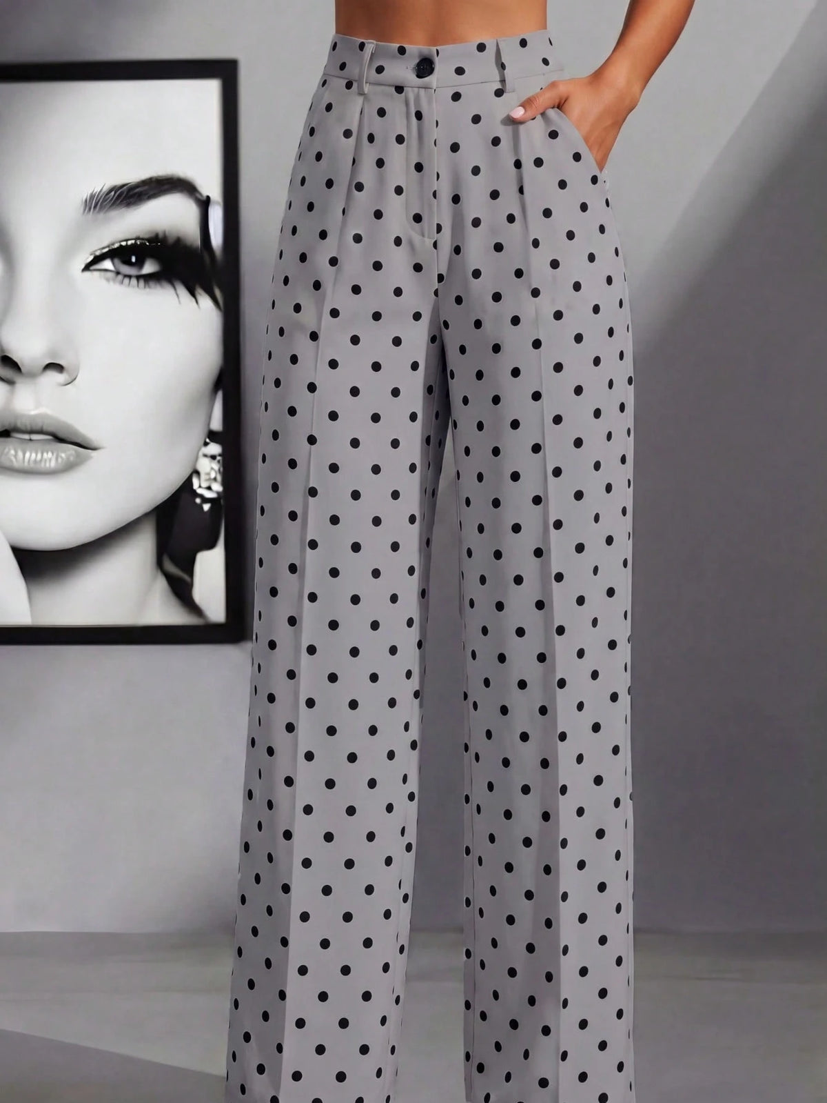 Women's High-Waisted Pleated Loose Fit Trousers, Suitable For Work And Casual Wear, Spring/Summer Fall