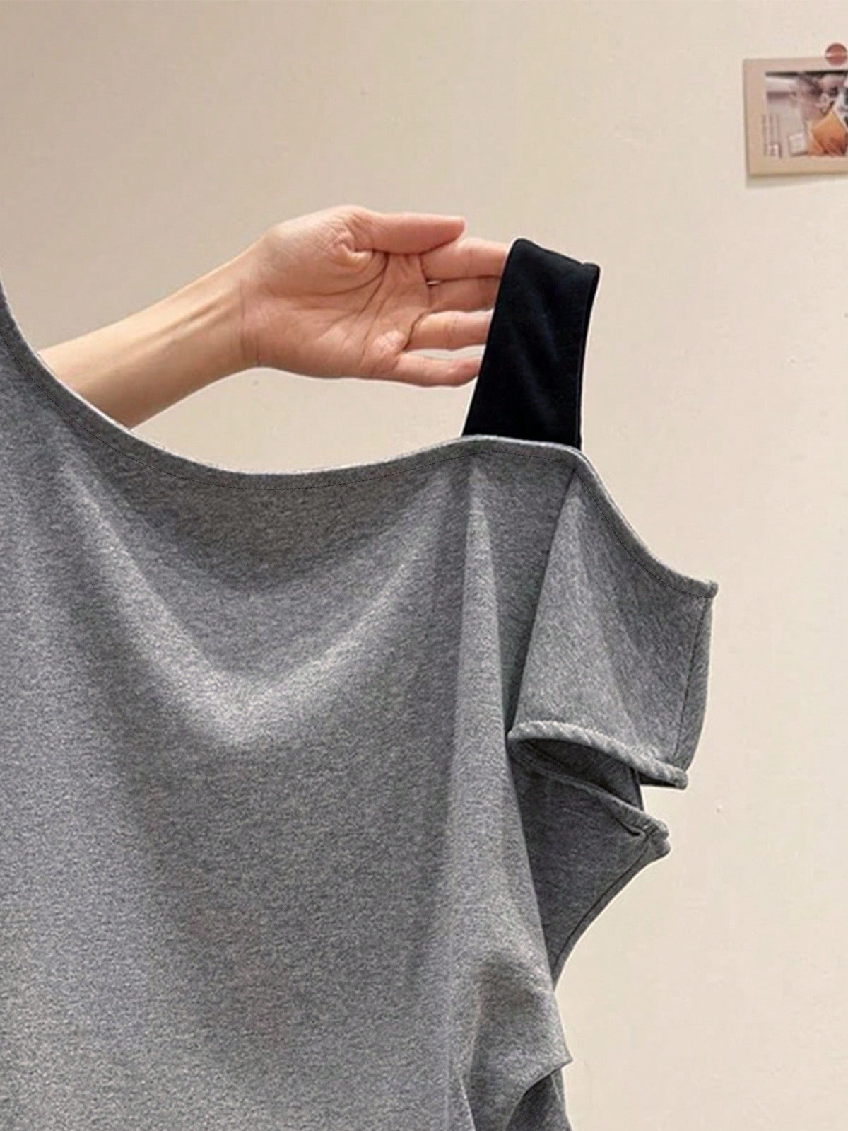 Women's Oblique Shoulder 2 In 1 Short Sleeve T-Shirt, Summer
