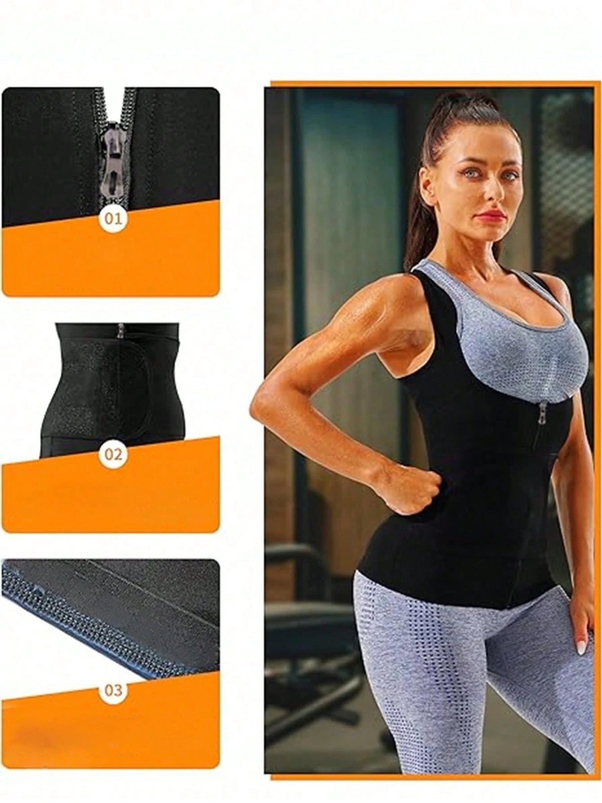 Women's Sauna Vest, Sauna Suit For Waist Training, Tummy Control Corset, Lumbar Girdles For Belly Slimming Corset Sports