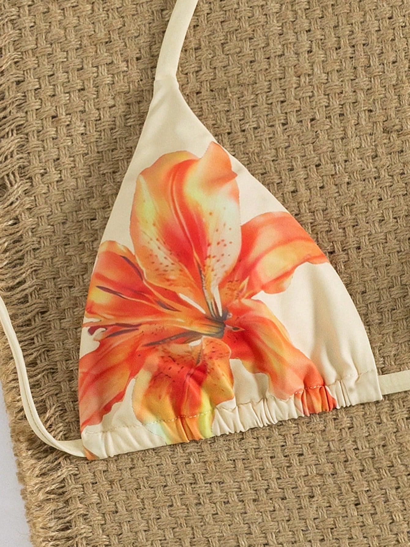 Women's Sexy Floral Halter Backless High Stretch Bikini Set, Perfect For A Stylish Beach Day Or Poolside Glamour Vacation Yellow, Resortwear Summer