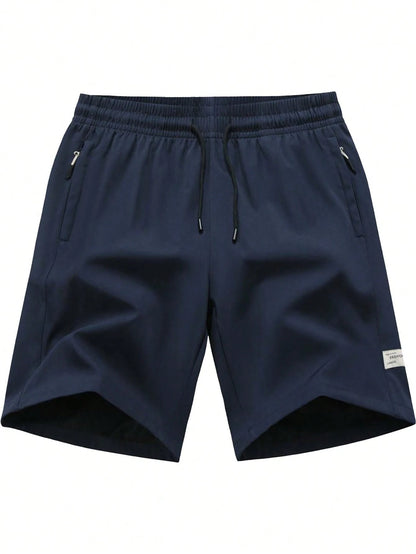 Women's Shorts, Summer Solid Color Quick-Dry Shorts, Zipper Pocket Casual Sports Pants