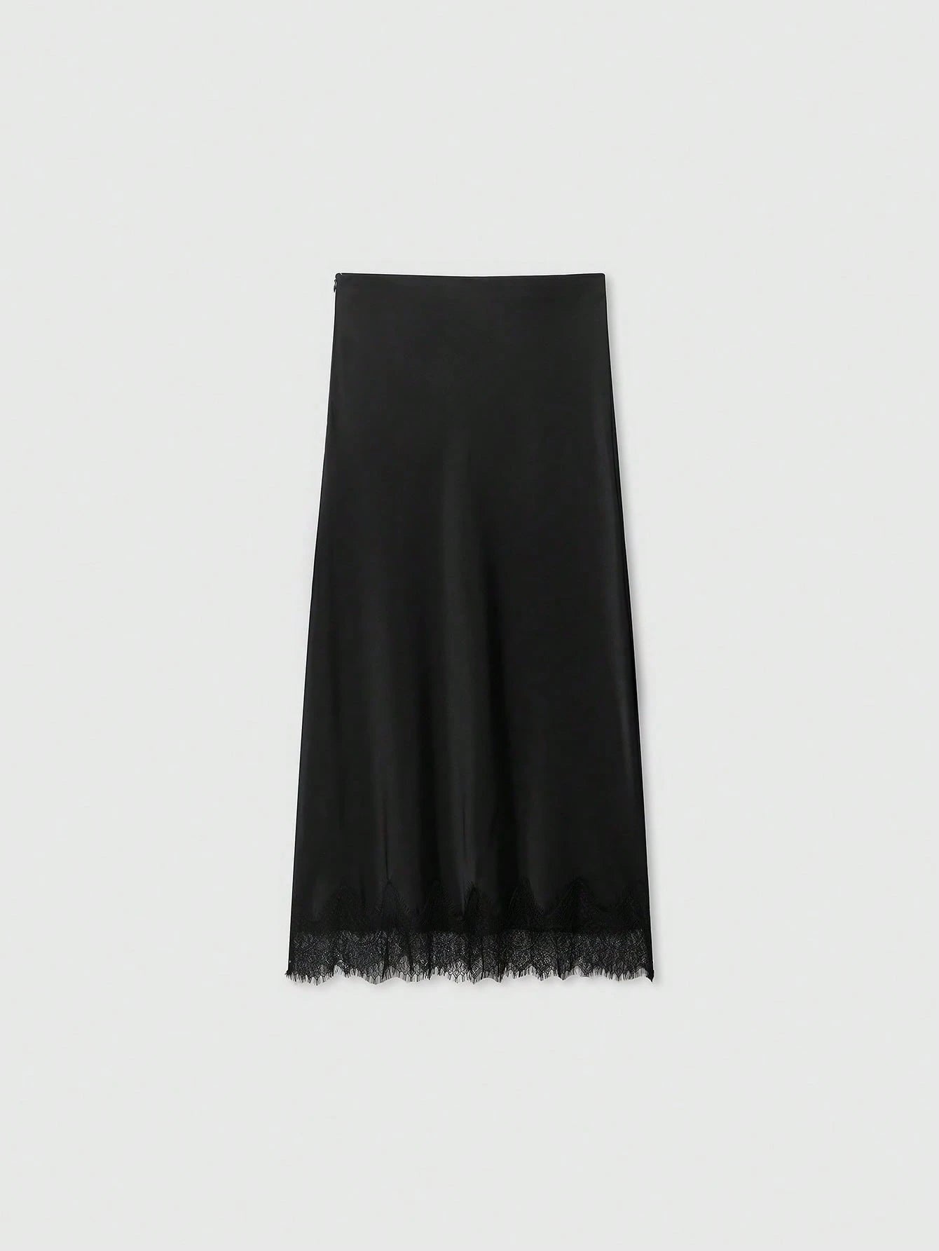 Women's Solid Color Lace Patchwork Casual Versatile Date Night Skirt Black Spring Summer, Aesthetic