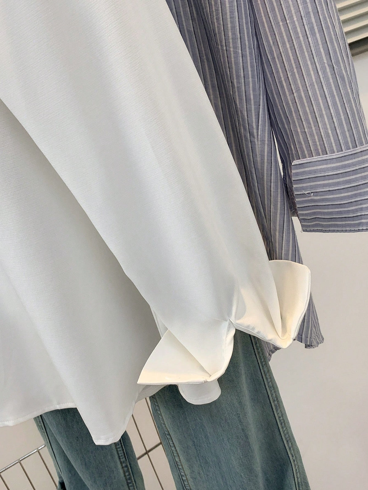 Women's Solid Color Long Sleeve Button-Up Shirt- Casual Office Weekend Top White