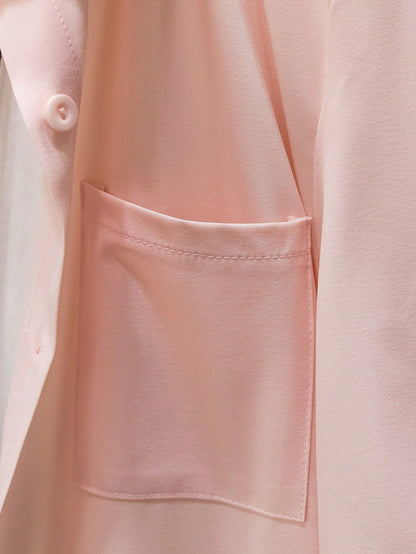 Women's Solid Color Long Sleeve Shirt, Fashionable For Summer Spring