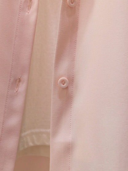 Women's Solid Color Long Sleeve Shirt, Fashionable For Summer Spring