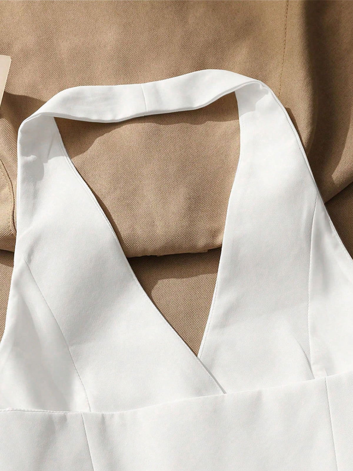 Women's Solid Color Minimalist Daily Button Halter Camisole Casual White Summer