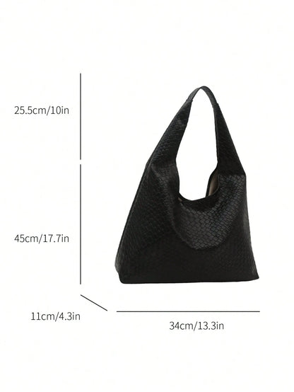 Women's Solid Color PU Leather Fashion Large Capacity Shoulder Bag For Daily Commute, New Fashionable Big Bags For Women, Office,Business Professional Women