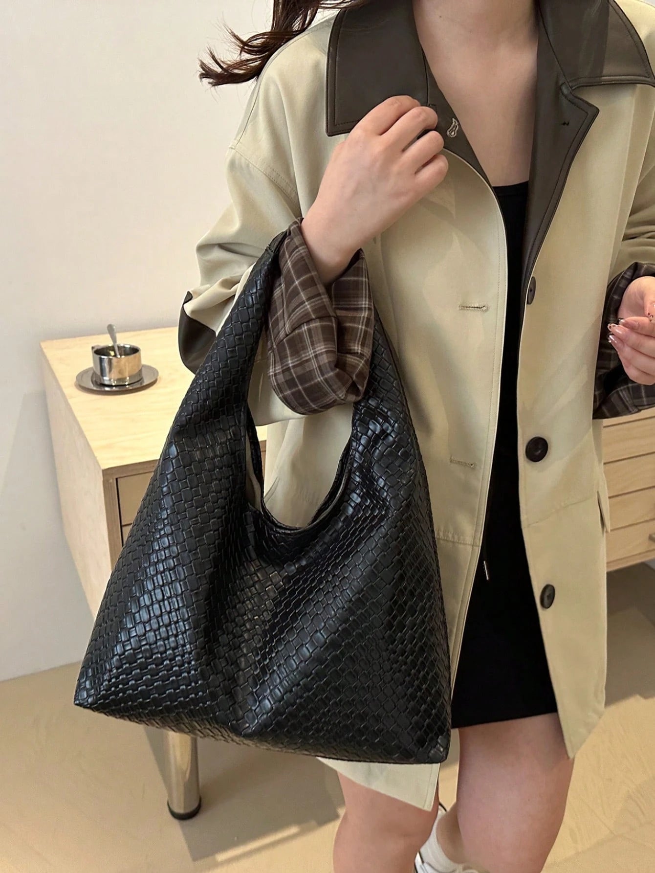 Women's Solid Color PU Leather Fashion Large Capacity Shoulder Bag For Daily Commute, New Fashionable Big Bags For Women, Office,Business Professional Women