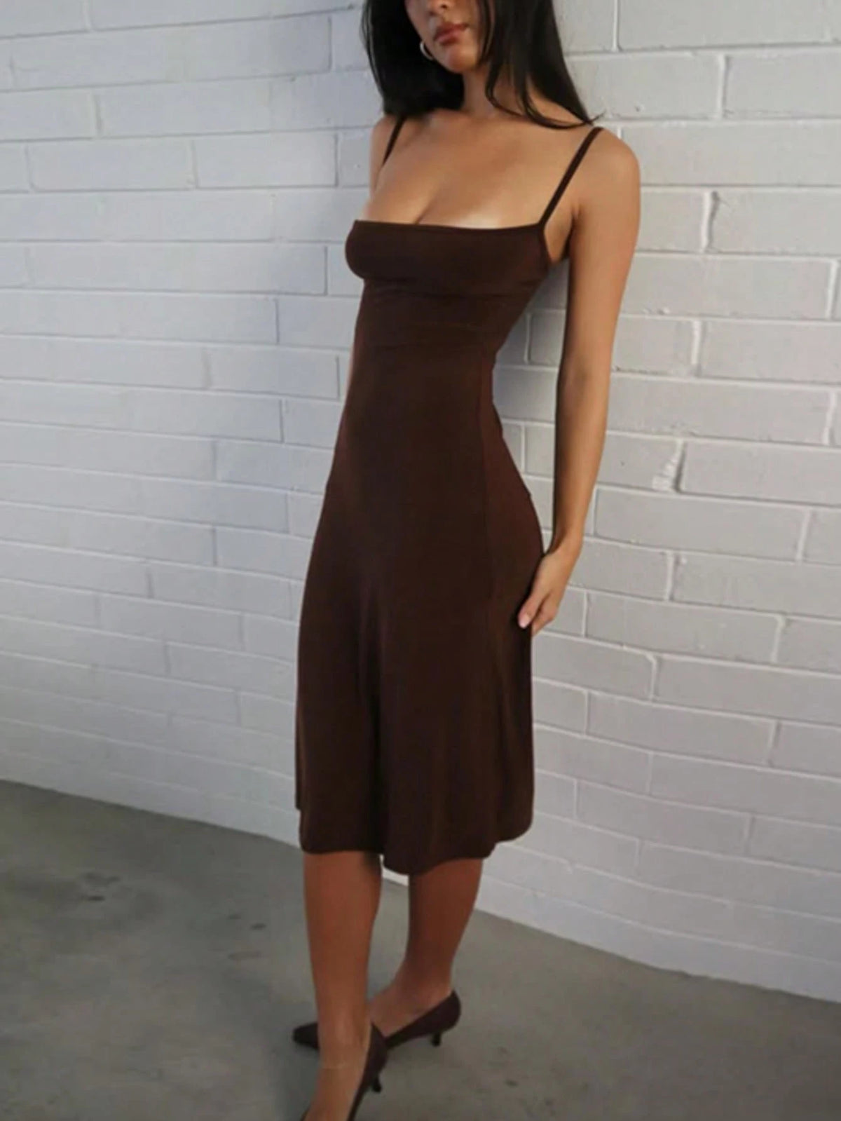 Women's Solid Color Spaghetti Strap Casual Vacation Party Dress Elegant Summer
