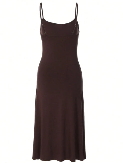 Women's Solid Color Spaghetti Strap Casual Vacation Party Dress Elegant Summer