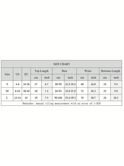 Women's Summer Bikini Set Plaid Print Halter Bra With Side Tie-Up Low Waist Shorts 2 Pcs Swimsuit