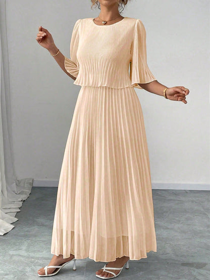 Women's Summer Solid Color Elegant Chiffon Dress