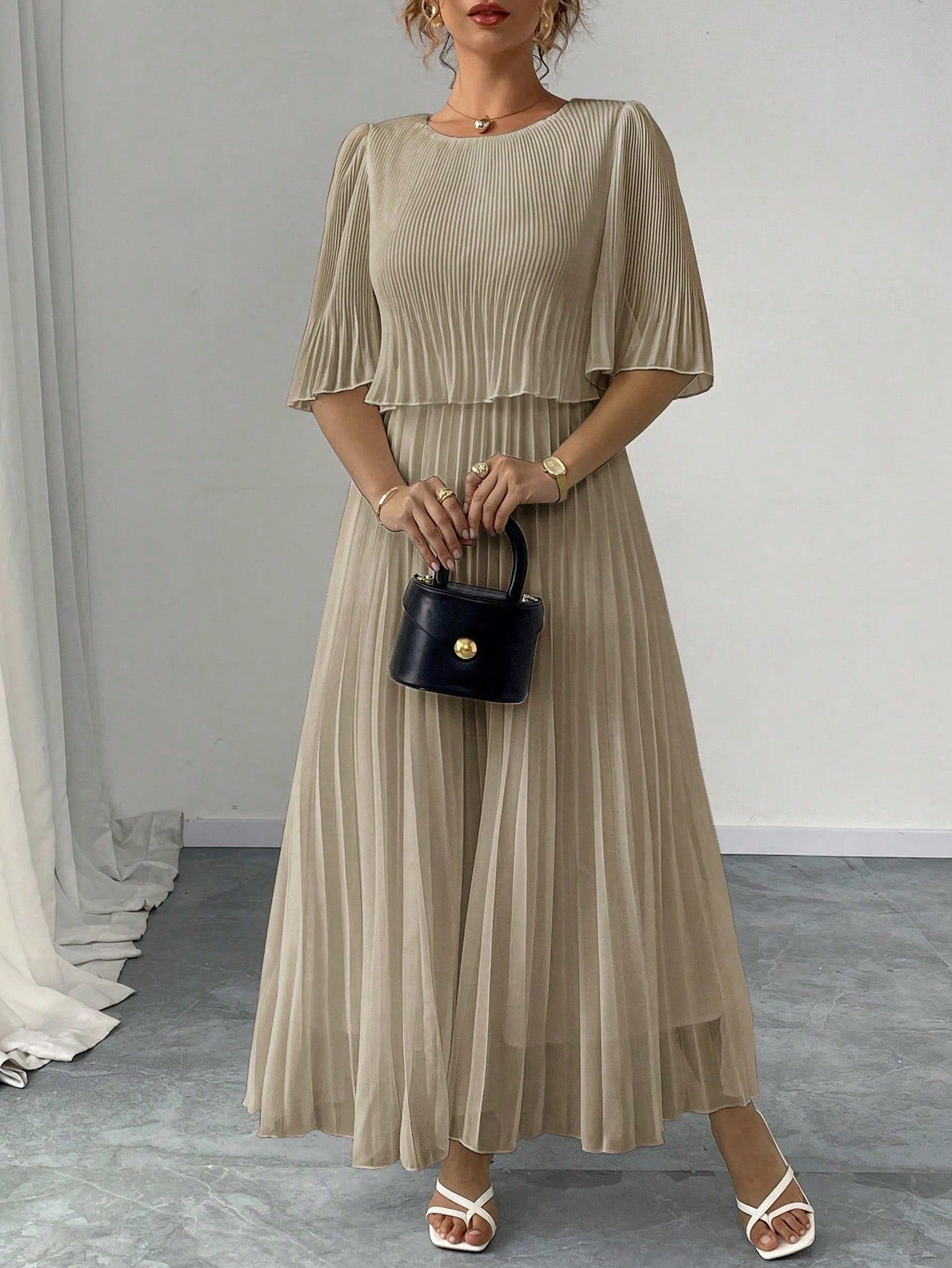 Women's Summer Solid Color Elegant Chiffon Dress