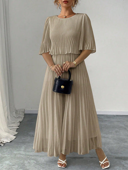 Women's Summer Solid Color Elegant Chiffon Dress