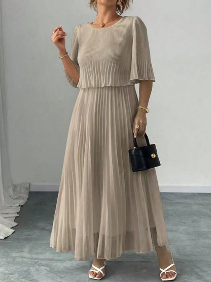Women's Summer Solid Color Elegant Chiffon Dress