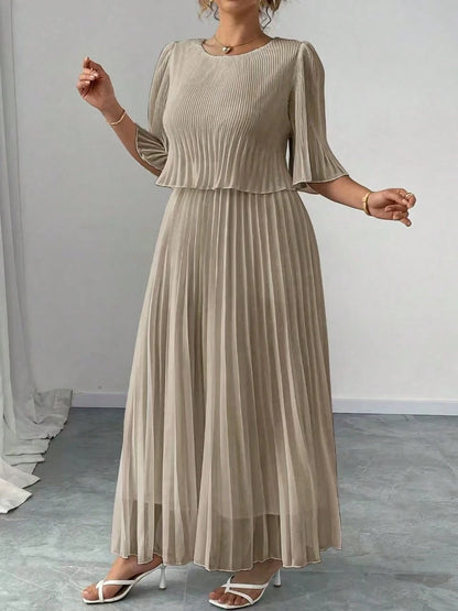 Women's Summer Solid Color Elegant Chiffon Dress