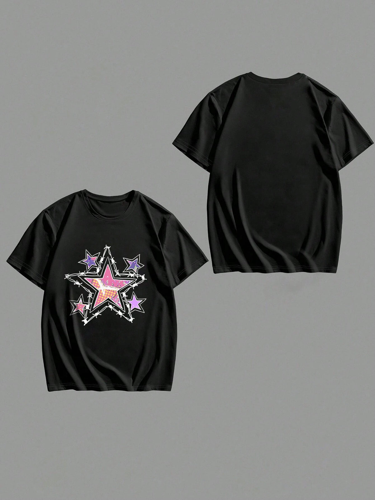 Women's T-Shirt, Print Your Exclusive T-Shirt, Add Your Own Text/Image (Badge Pattern/Company Logo/Family Photo/Selfie). Summer Black, Birthday Gift