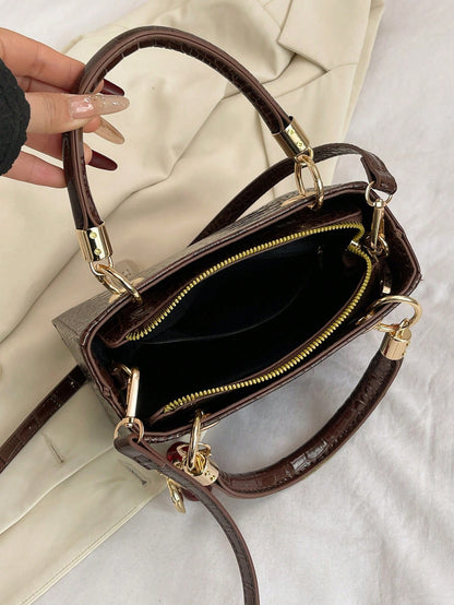 Women's Tote Bag With Large Capacity, Cherry Pendant, Adjustable Shoulder Strap For Crossbody Or Shoulder Wear, Elegant Coffee Color