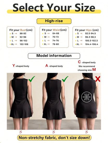Women's Twist Knot Waist Short Dress, Sexy Slim A-Line Mini Dress, Spring/Summer Casual/Date Outfit Elegant Black, Date Night