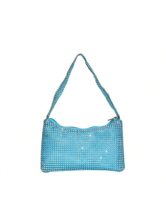Womens Sparkly Rhinestone Evening Bag Sequin Glitter Clutch Evening Handbag Shoulder Bags Purse For Wedding Party Prom
