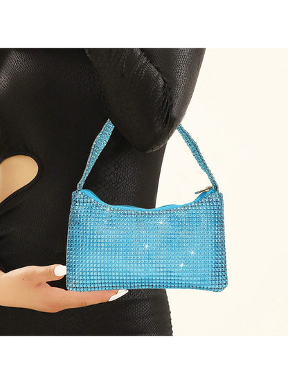 Womens Sparkly Rhinestone Evening Bag Sequin Glitter Clutch Evening Handbag Shoulder Bags Purse For Wedding Party Prom