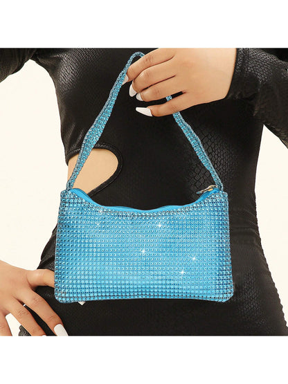 Womens Sparkly Rhinestone Evening Bag Sequin Glitter Clutch Evening Handbag Shoulder Bags Purse For Wedding Party Prom