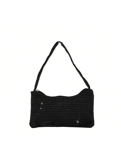 Womens Sparkly Rhinestone Evening Bag Sequin Glitter Clutch Evening Handbag Shoulder Bags Purse For Wedding Party Prom