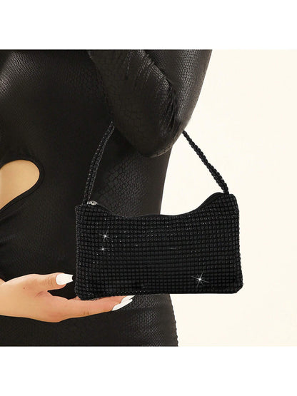 Womens Sparkly Rhinestone Evening Bag Sequin Glitter Clutch Evening Handbag Shoulder Bags Purse For Wedding Party Prom