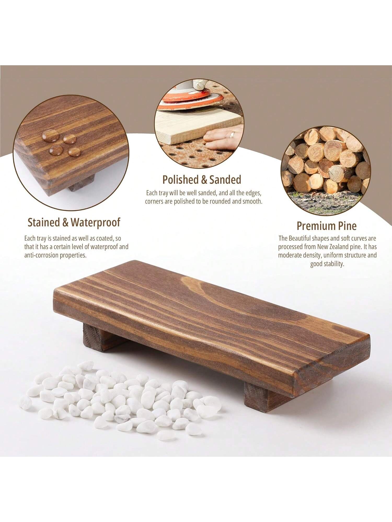 Wooden Base Soap Holder, Bathroom Kitchen Wooden Soap Dish Decor, Rustic Candle Plant Stand, Countertop Decoration