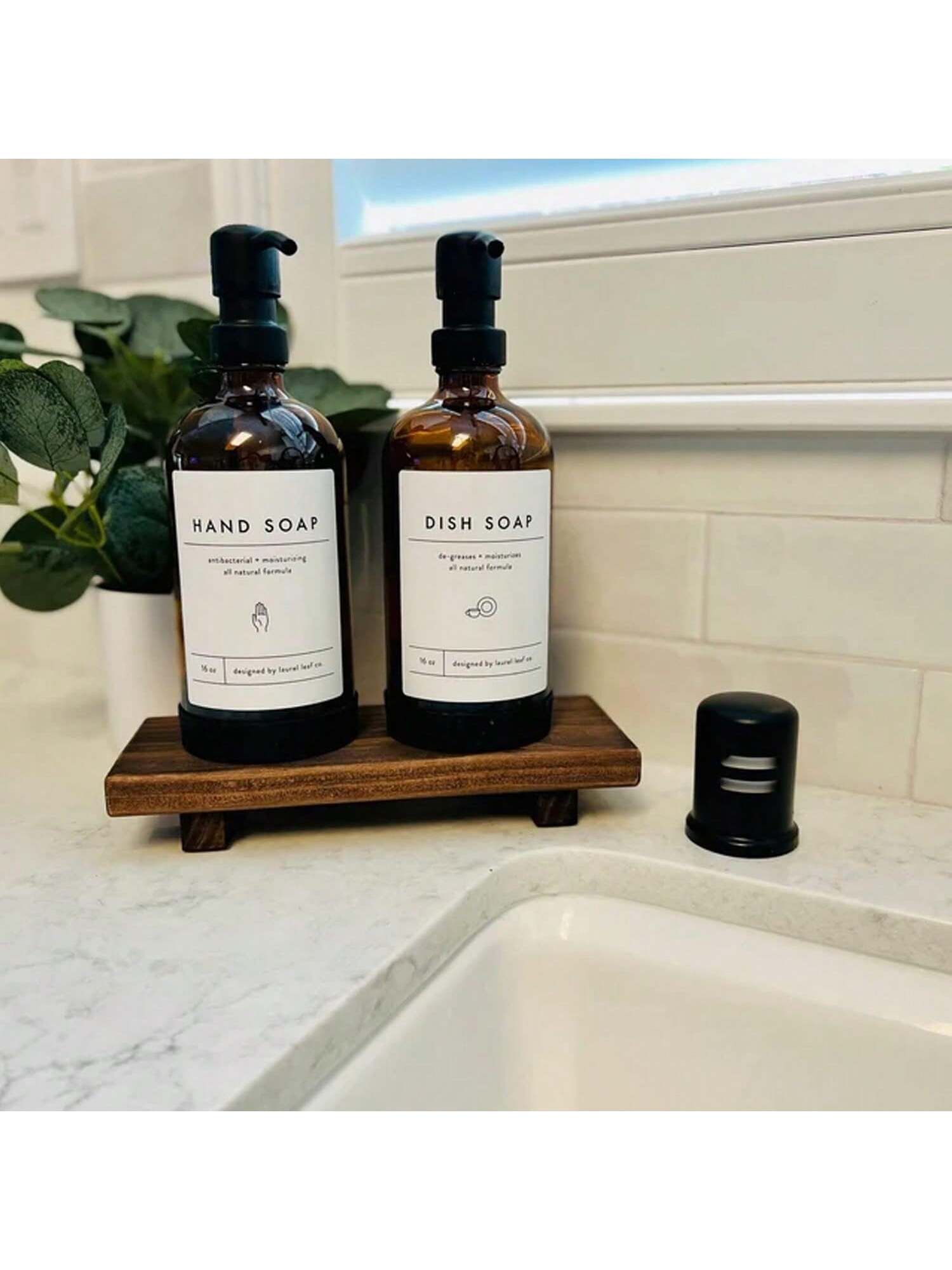 Wooden Base Soap Holder, Bathroom Kitchen Wooden Soap Dish Decor, Rustic Candle Plant Stand, Countertop Decoration