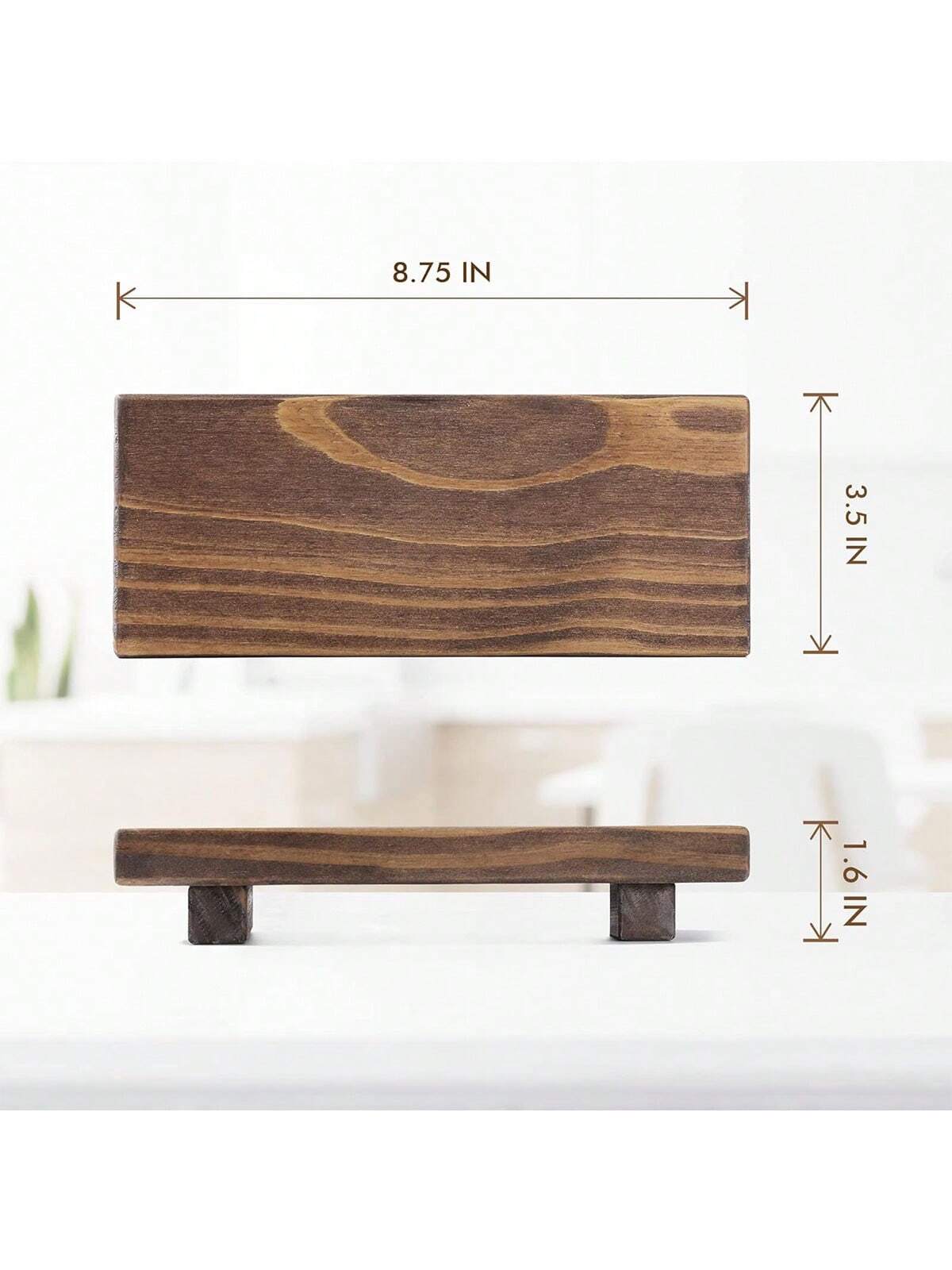 Wooden Base Soap Holder, Bathroom Kitchen Wooden Soap Dish Decor, Rustic Candle Plant Stand, Countertop Decoration