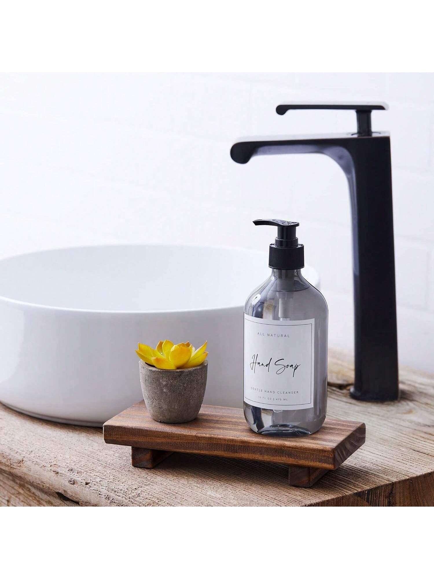 Wooden Base Soap Holder, Bathroom Kitchen Wooden Soap Dish Decor, Rustic Candle Plant Stand, Countertop Decoration