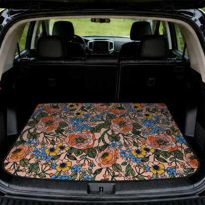 WOYUO 1 Pcs, Floral Pattern, Car Trunk Mat, Bohemian Style, Halloween Thanksgiving Christmas Birthday Gift, Stylish And Simple Car Interior Accessories For Men And Women, For Halloween Thanksgiving Ch