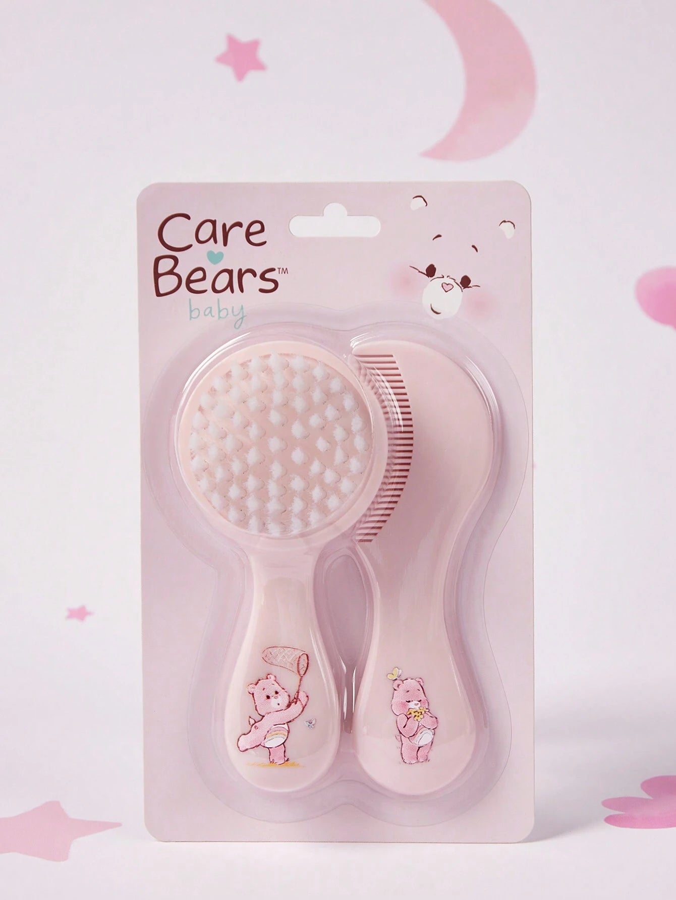 X Care Bears 2pcs/Set Baby Pink Hair Brush Comb, Anti-Static And No Hair Damage, Gifts