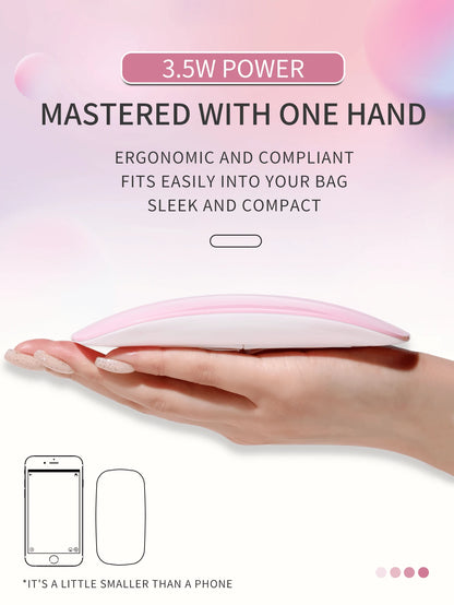 XEIJAYI 6pcs Pink Mini Nail Lamp, UV/LED Nail Dryer, Portable Micro USB Powered Gel Nail Curing Light For Home Use