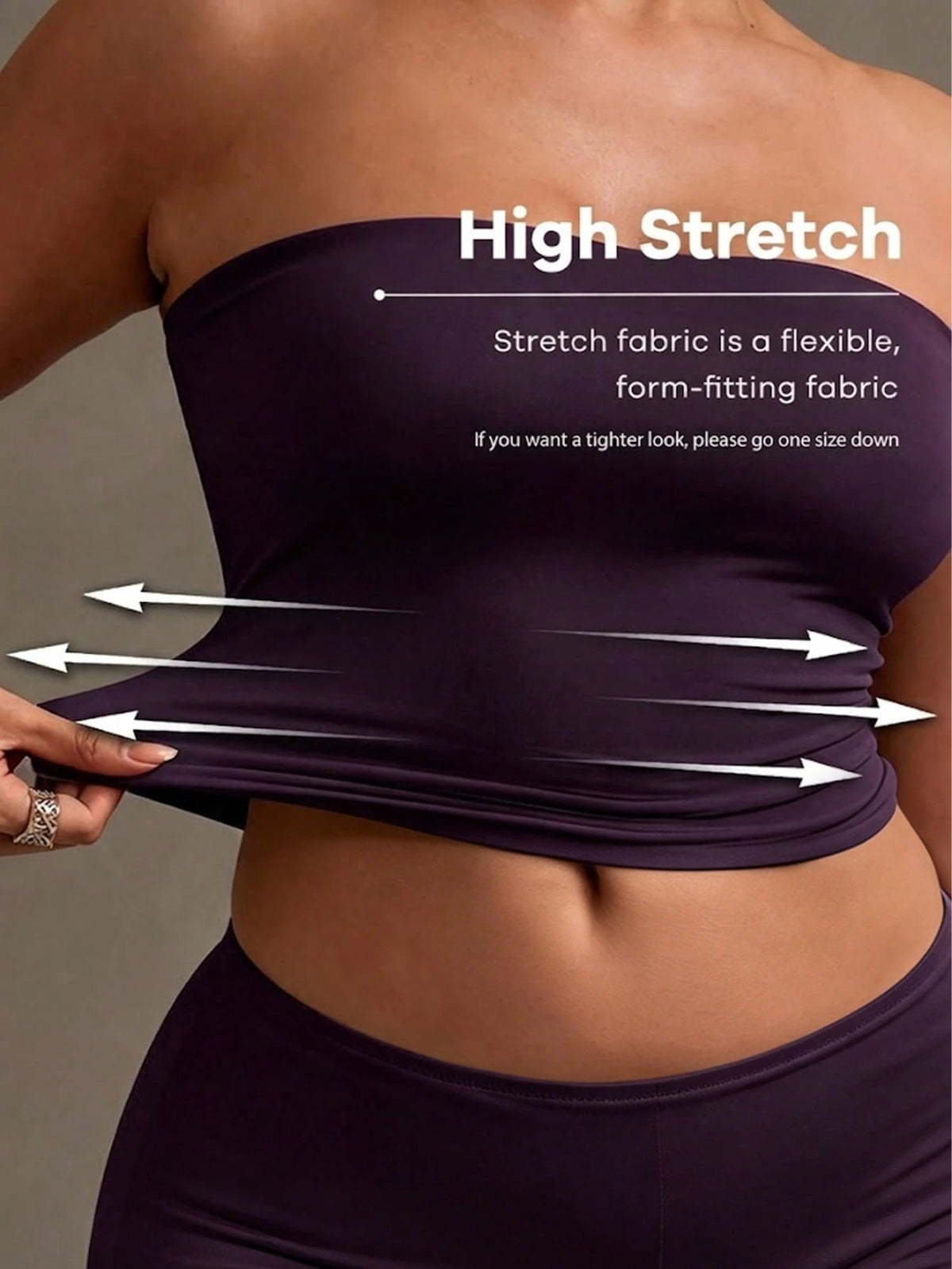 XLLAIS Sexy Strapless Basic Tank Top, Fashion Solid Color Elastic Slim Fit Tube Camisole, Women's All-Season Wear Summer, Date Night