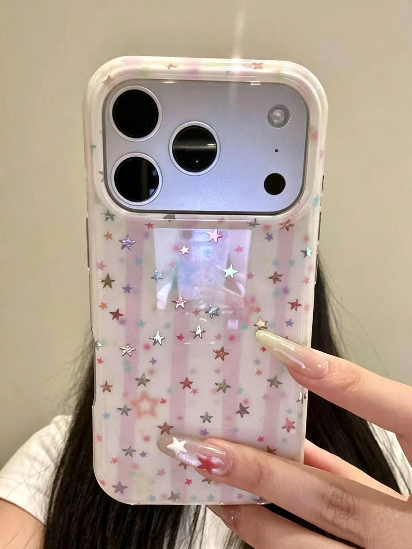 Y2K Cute Pink Striped Star Soft Phone Case For IPhone 17 Pro Max 17 Pro 17 16 Pro Max 16 Pro 16 15 Pro Max 15 Pro 15 14 Pro Max 14 Pro 14 13 12 11 Sweet Shockproof Phone Protective Cover
