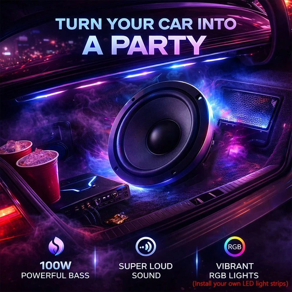 YAIUZGOO 1PC Car Tuning Audio Speaker Horn 6 Inch 100W 2-Way Full Range Frequency Automotive Audio Loudspeaker Heavy Mid-Bass Ultra-Thin Modified Speaker