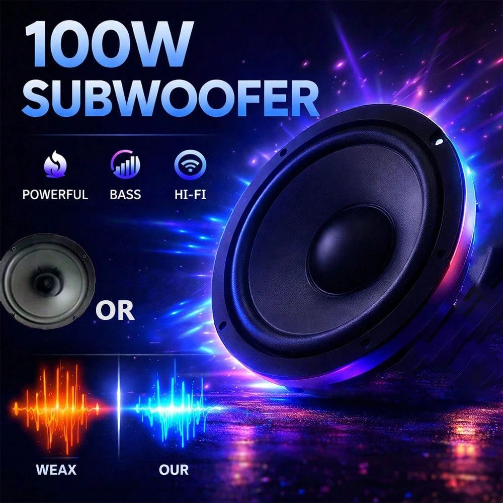 YAIUZGOO 1PC Car Tuning Audio Speaker Horn 6 Inch 100W 2-Way Full Range Frequency Automotive Audio Loudspeaker Heavy Mid-Bass Ultra-Thin Modified Speaker