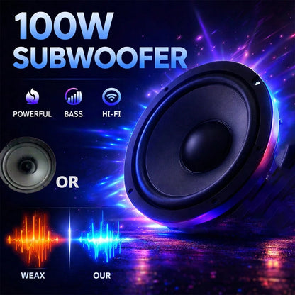 YAIUZGOO 1PC Car Tuning Audio Speaker Horn 6 Inch 100W 2-Way Full Range Frequency Automotive Audio Loudspeaker Heavy Mid-Bass Ultra-Thin Modified Speaker