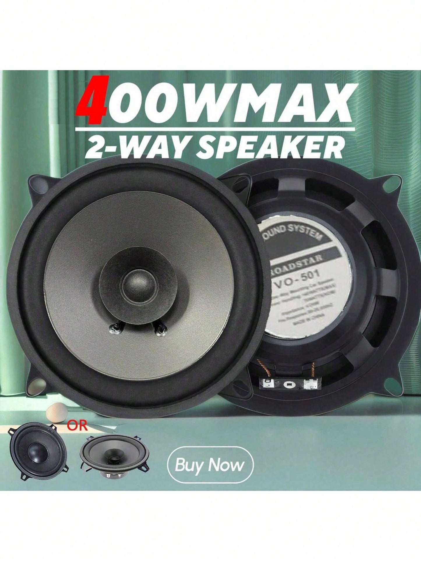 YAIUZGOO 1PC Car Tuning Audio Speaker Horn 6 Inch 100W 2-Way Full Range Frequency Automotive Audio Loudspeaker Heavy Mid-Bass Ultra-Thin Modified Speaker